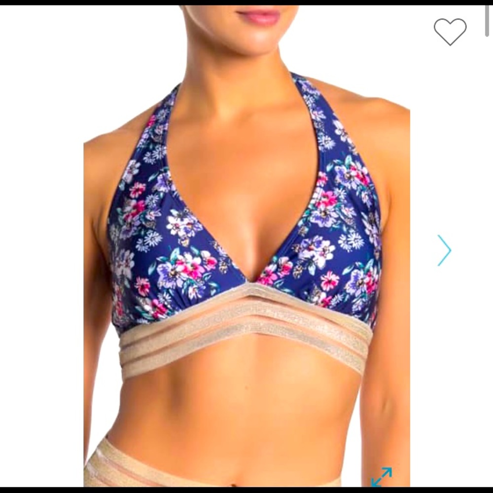 NWT Nicole Miller Floral High Waisted Bikini Set
